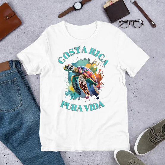👉 "Unisex t-shirt with a 'Tortuga Baula' design, celebrating Costa Rica’s incredible sea turtle conservation efforts and the beauty of its coastal habitats."