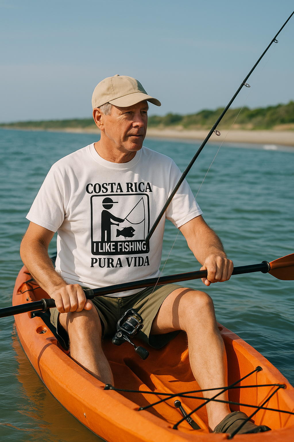 👉 "Unisex t-shirt with an 'I Like Fishing CR 2' graphic, showcasing Costa Rica’s world-renowned sport fishing and tropical ocean adventures."