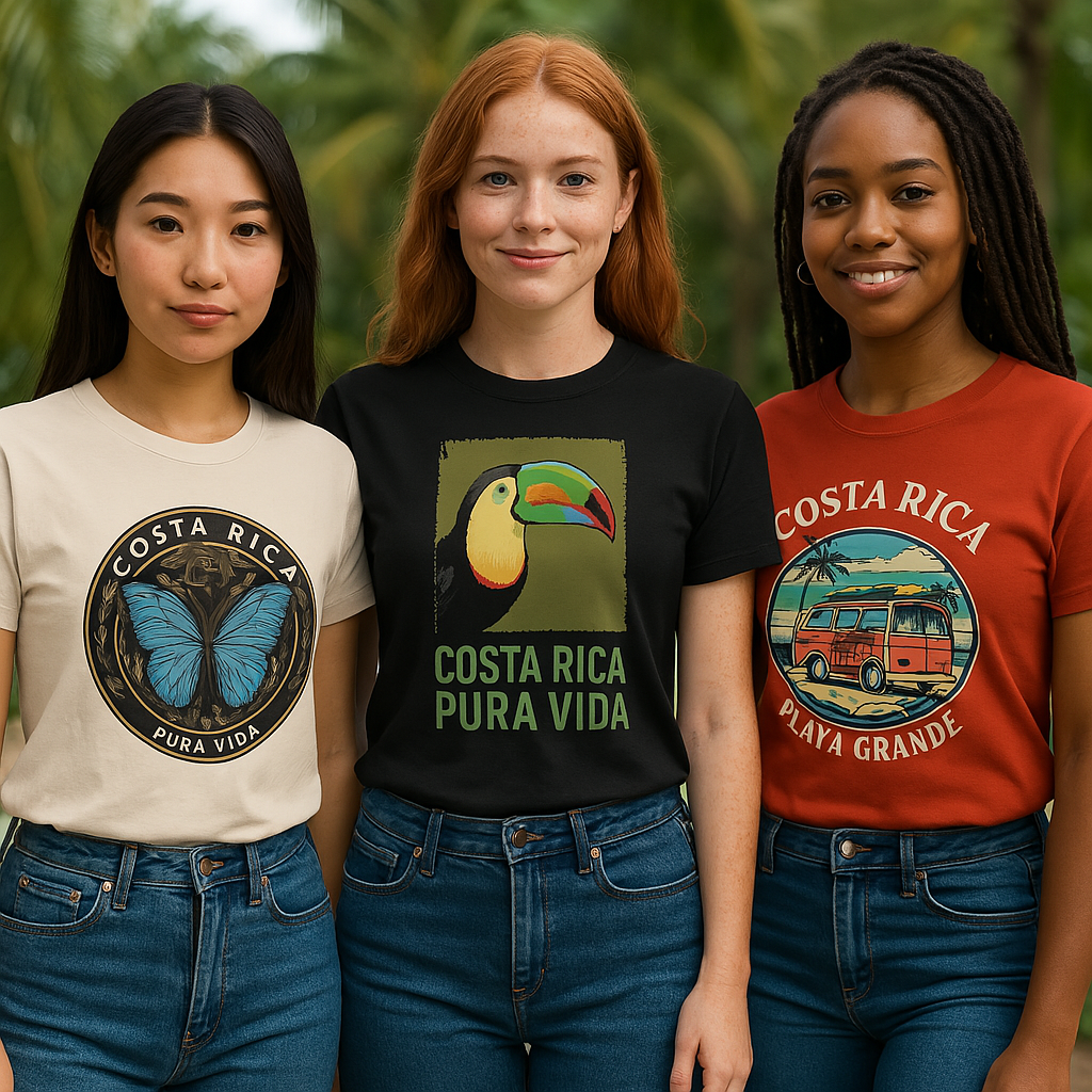 👉 "Unisex t-shirt with a striking Morpho butterfly graphic, capturing the beauty of Costa Rica’s rainforests and diverse ecosystems."