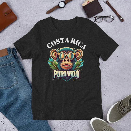 👉 "Unisex t-shirt featuring a playful 'Cool Monkey' graphic, capturing the fun spirit of Costa Rica’s wildlife and tropical jungle."